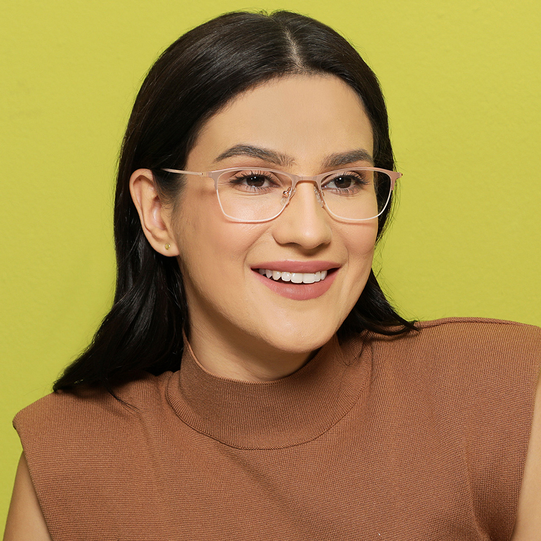 Vincent Chase Online Gold Half Rim Cat Eye left side