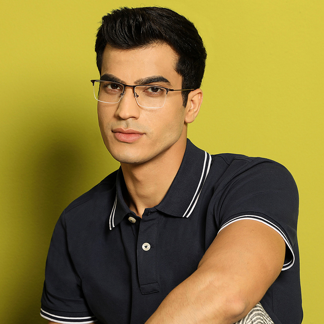 Vincent Chase Online Light Brown Half Rim Rectangle left side