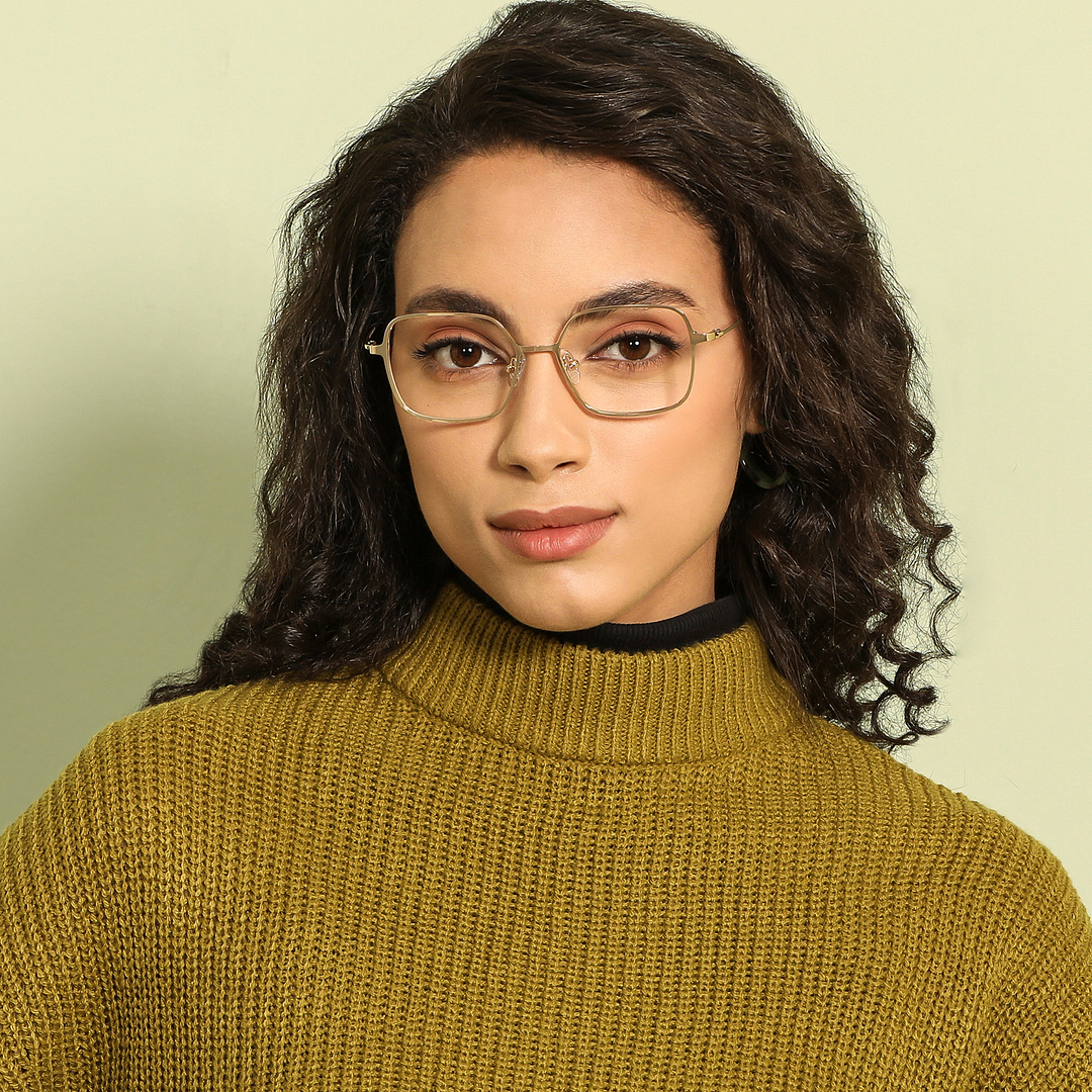 Vincent Chase Online Gold Full Rim Geometric left side