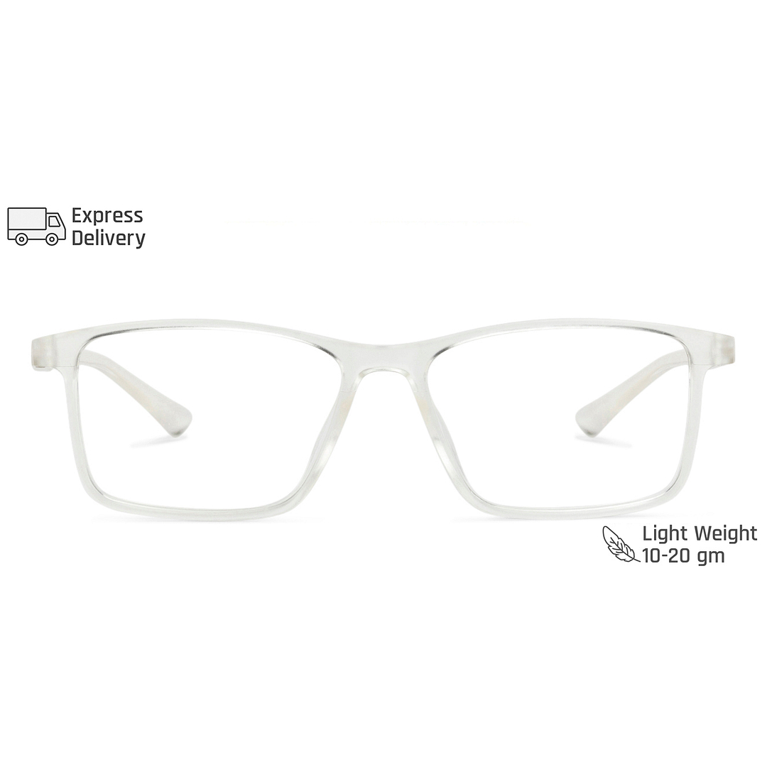Lenskart BLU Screen Glasses Blue Block Zero Power Screen Glasses: Transparent Full Rim Rectangle Lenskart Blu VC E13092-C3 left side
