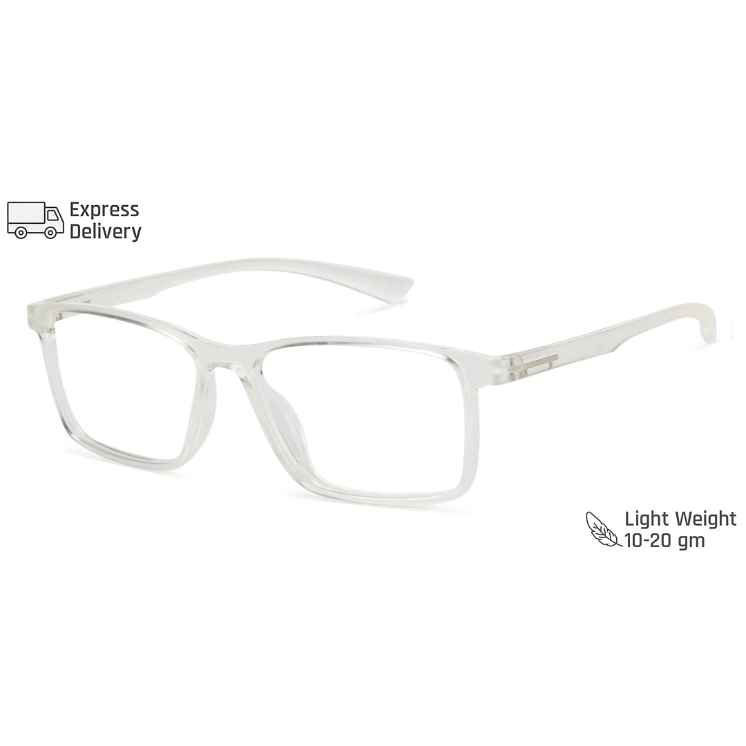 Lenskart BLU Screen Glasses Blue Block Zero Power Screen Glasses: Transparent Full Rim Rectangle Lenskart Blu VC E13092-C3 right side