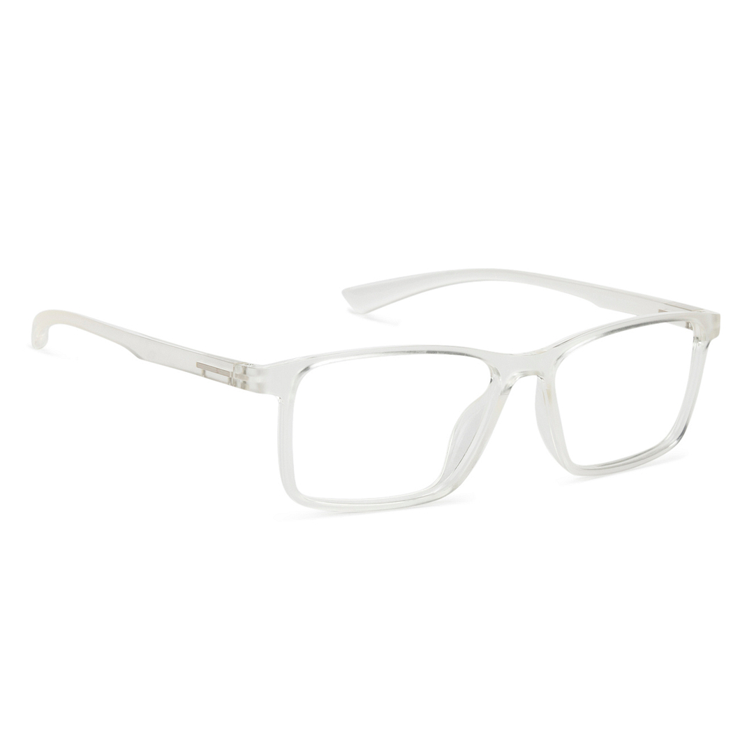 Lenskart BLU Screen Glasses Blue Block Zero Power Screen Glasses: Transparent Full Rim Rectangle Lenskart Blu VC E13092-C3 left side