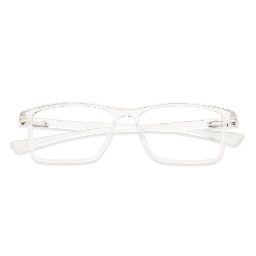 Lenskart BLU Screen Glasses Blue Block Zero Power Screen Glasses: Transparent Full Rim Rectangle Lenskart Blu VC E13092-C3 right side