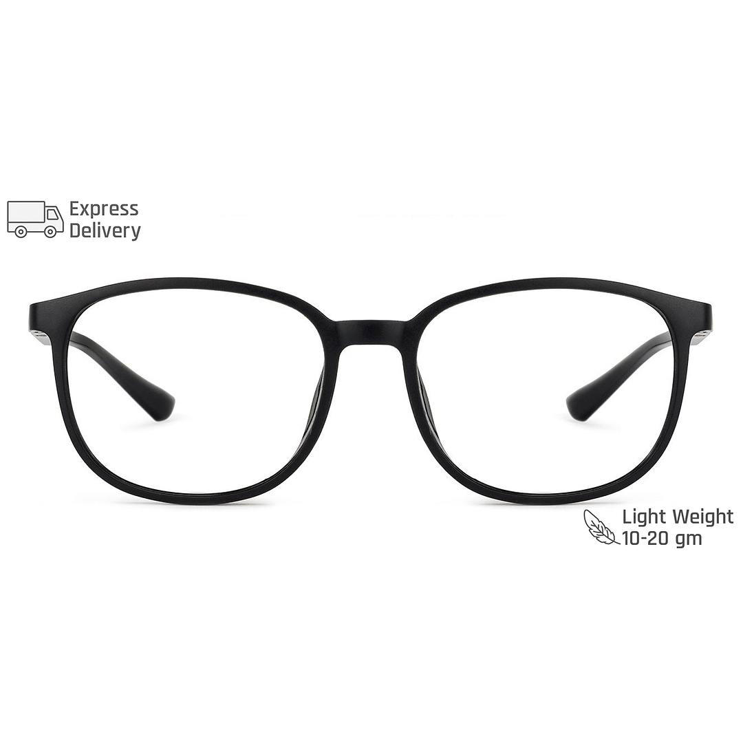 Lenskart BLU Screen Glasses Blue Block Zero Power Screen Glasses: Black Full Rim Round Lenskart Blu VC E13093-C1 left side