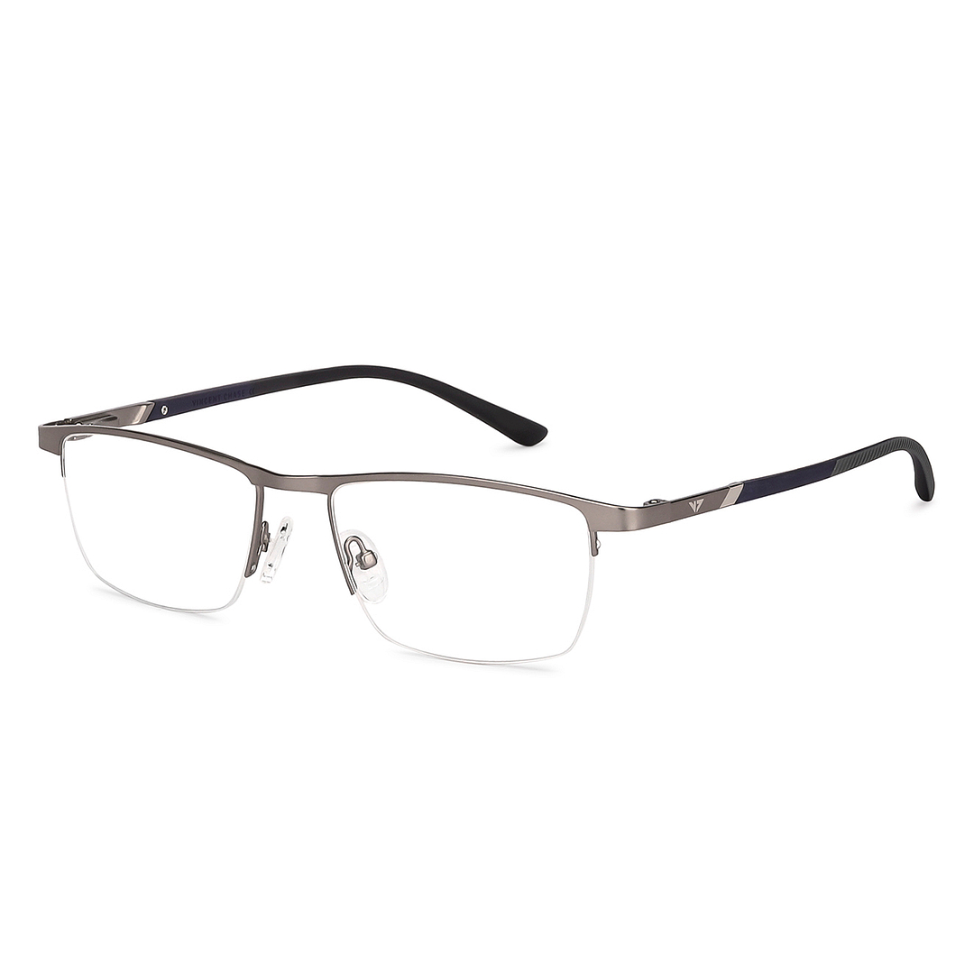 Vincent Chase Mid Gunmetal Half Rim Rectangle right side