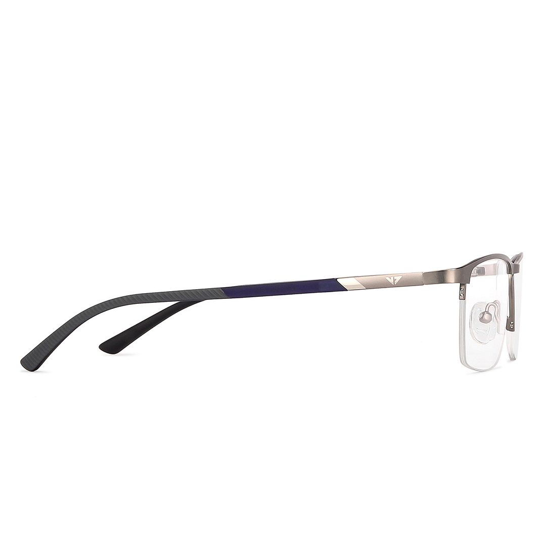 Vincent Chase Mid Gunmetal Half Rim Rectangle left side