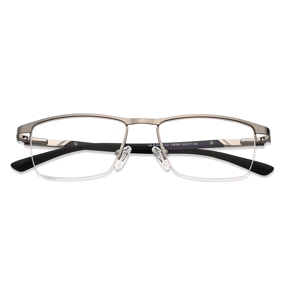 Vincent Chase Mid Gunmetal Half Rim Rectangle left side