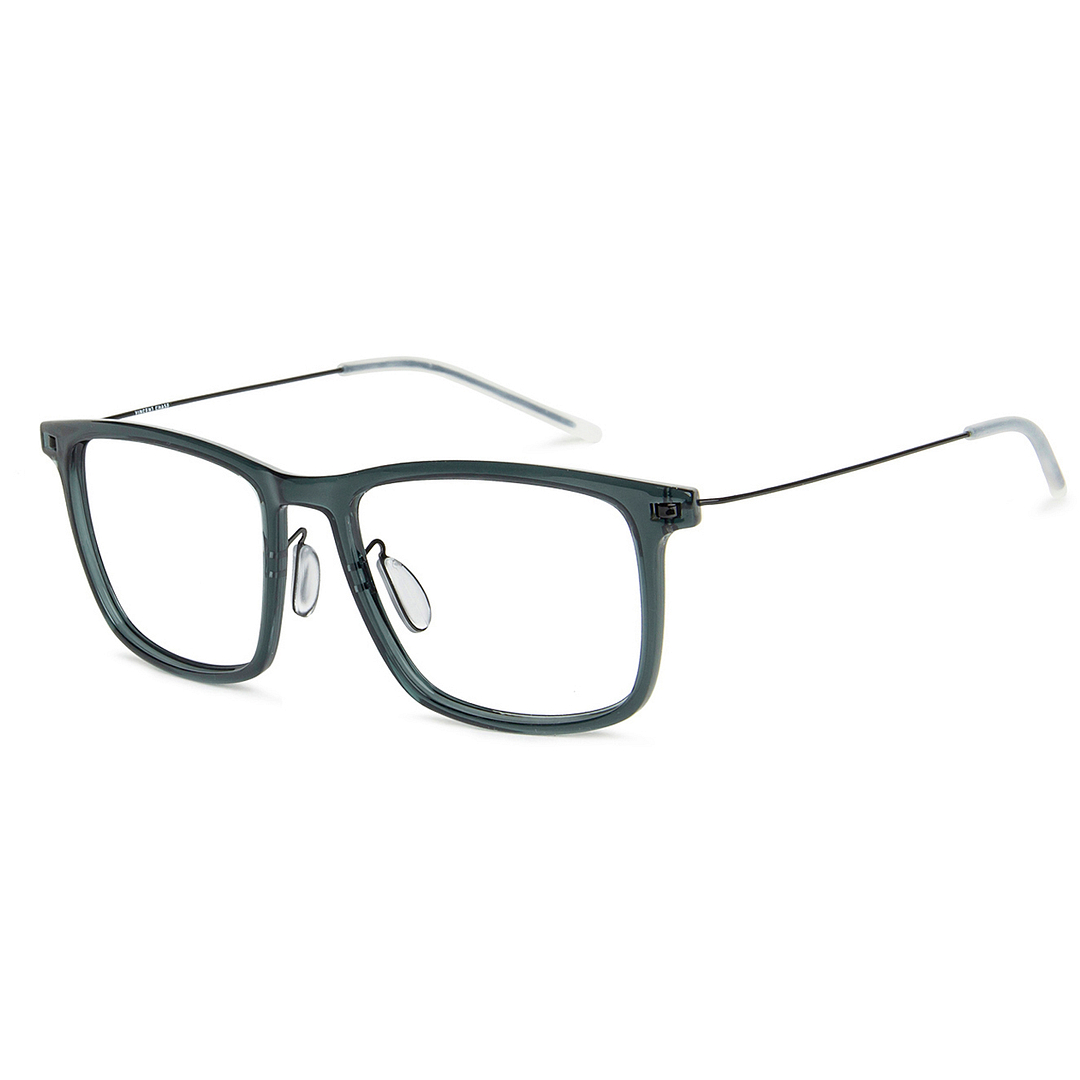 Lenskart BLU Screen Glasses Blue Block Zero Power Screen Glasses: Green Black White Full Rim Square Lenskart Blu VC E13202-C2 left side