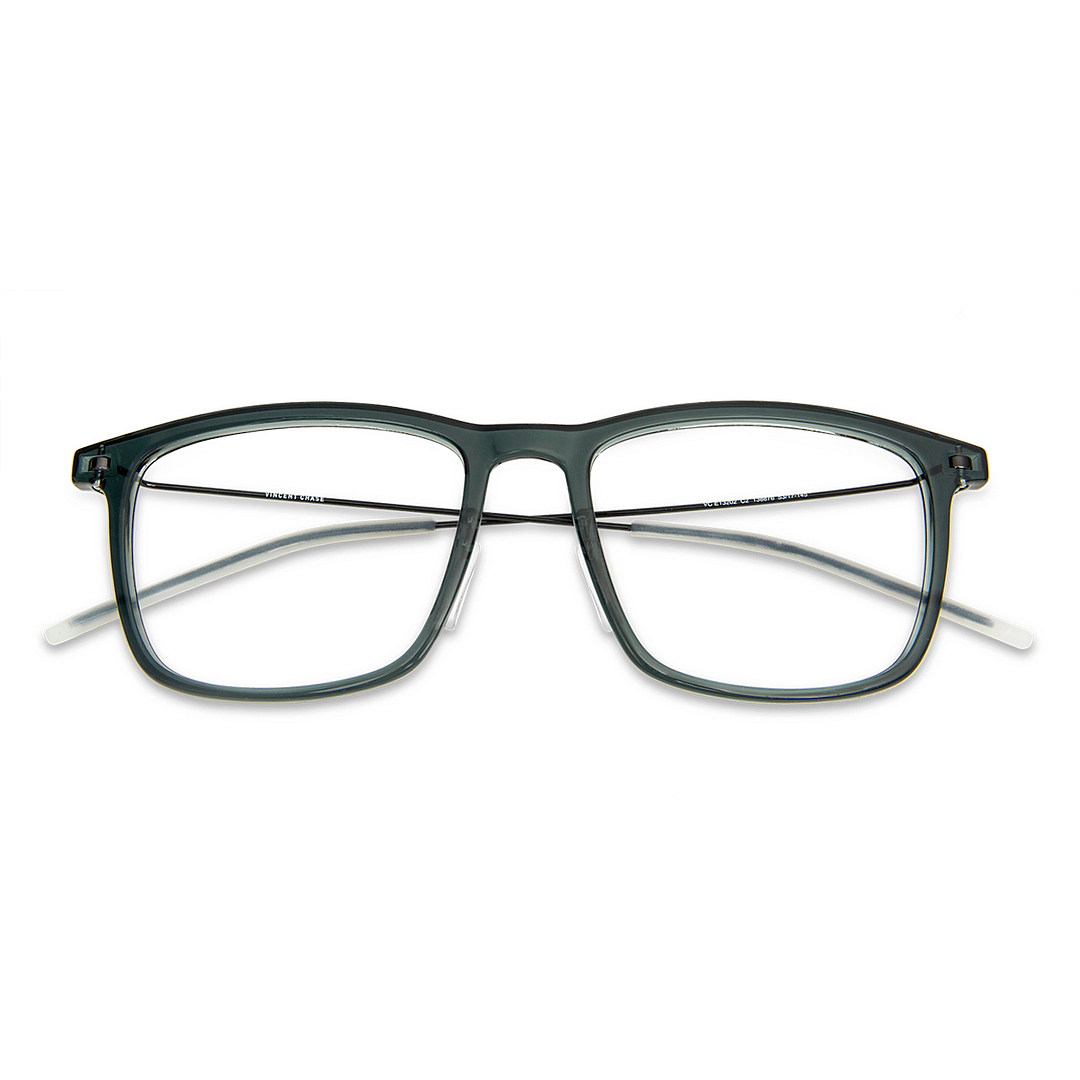 Lenskart BLU Screen Glasses Blue Block Zero Power Screen Glasses: Green Black White Full Rim Square Lenskart Blu VC E13202-C2 right side