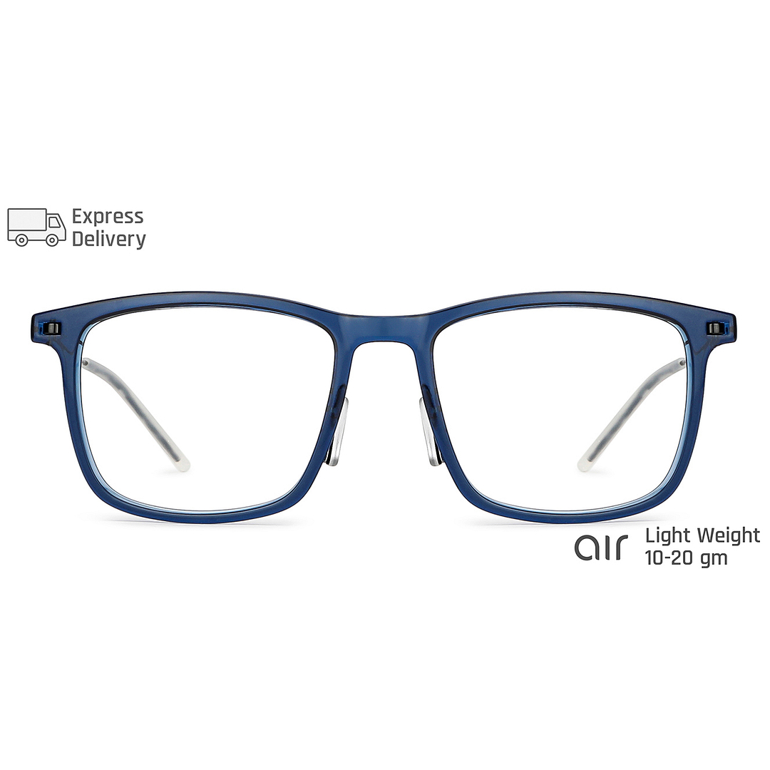 Lenskart BLU Screen Glasses Blue Block Zero Power Screen Glasses: Blue Transparent Black White Full Rim Round Lenskart BLU LB E13533-C2 left side