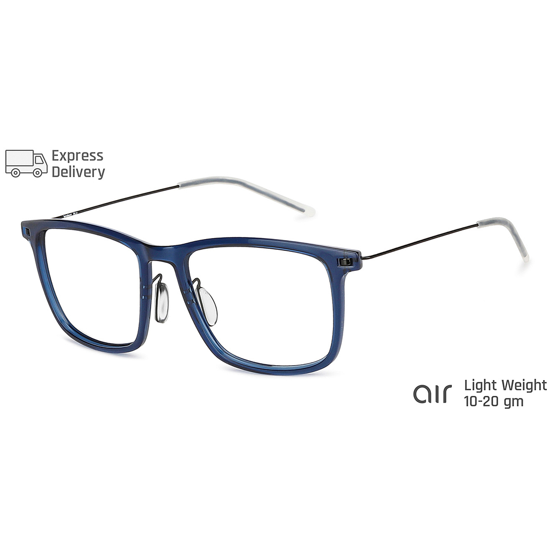 Lenskart BLU Screen Glasses Blue Block Zero Power Screen Glasses: Blue Transparent Black White Full Rim Round Lenskart BLU LB E13533-C2 right side