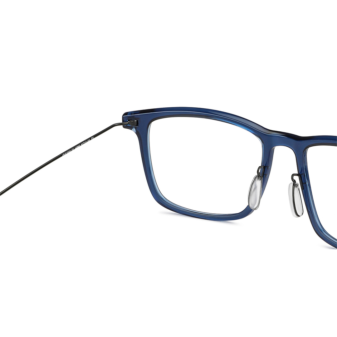 Lenskart BLU Screen Glasses Blue Block Zero Power Screen Glasses: Blue Transparent Black White Full Rim Round Lenskart BLU LB E13533-C2 right side
