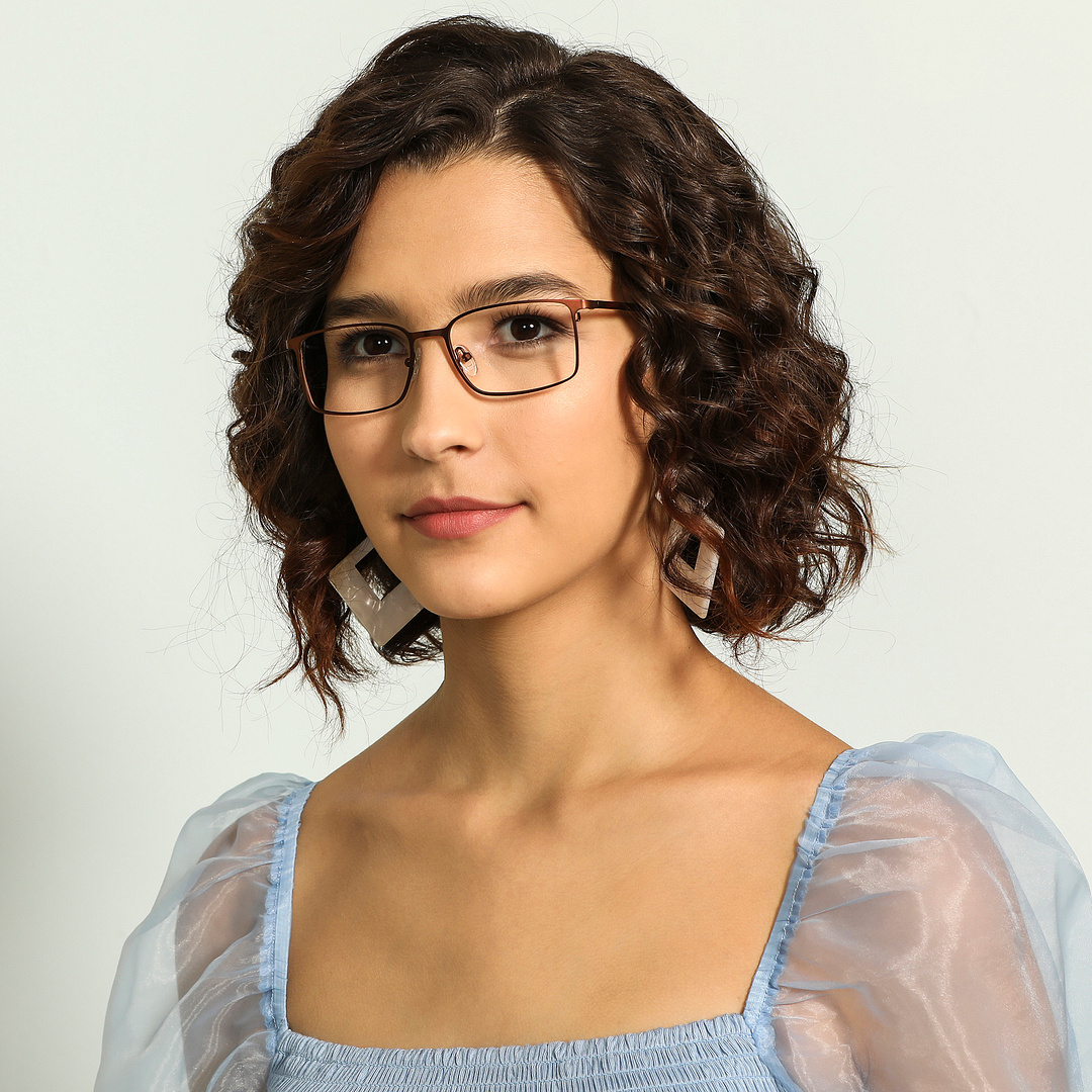 Lenskart Air Online Light Brown Full Rim Rectangle right side