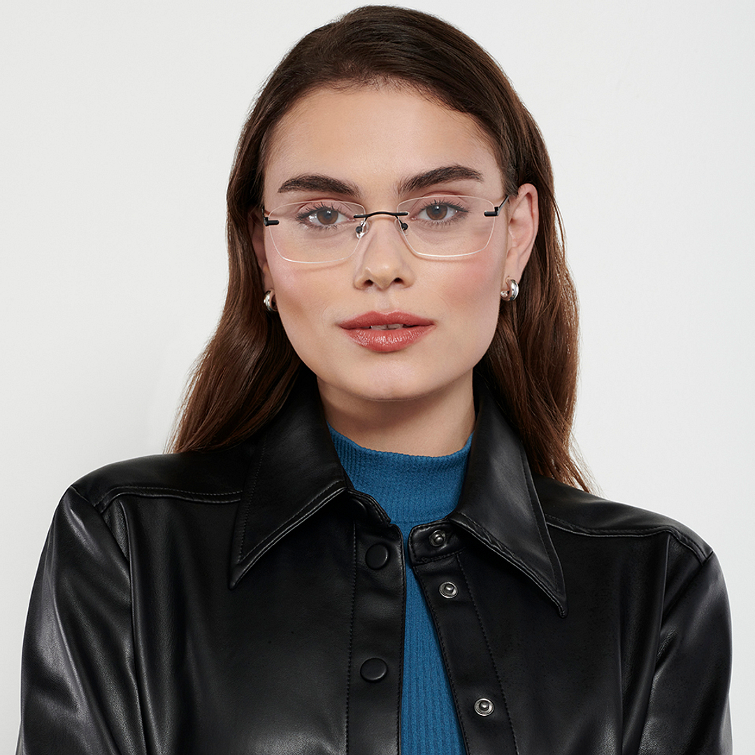 Vincent Chase Online Black Rimless Rectangle left side