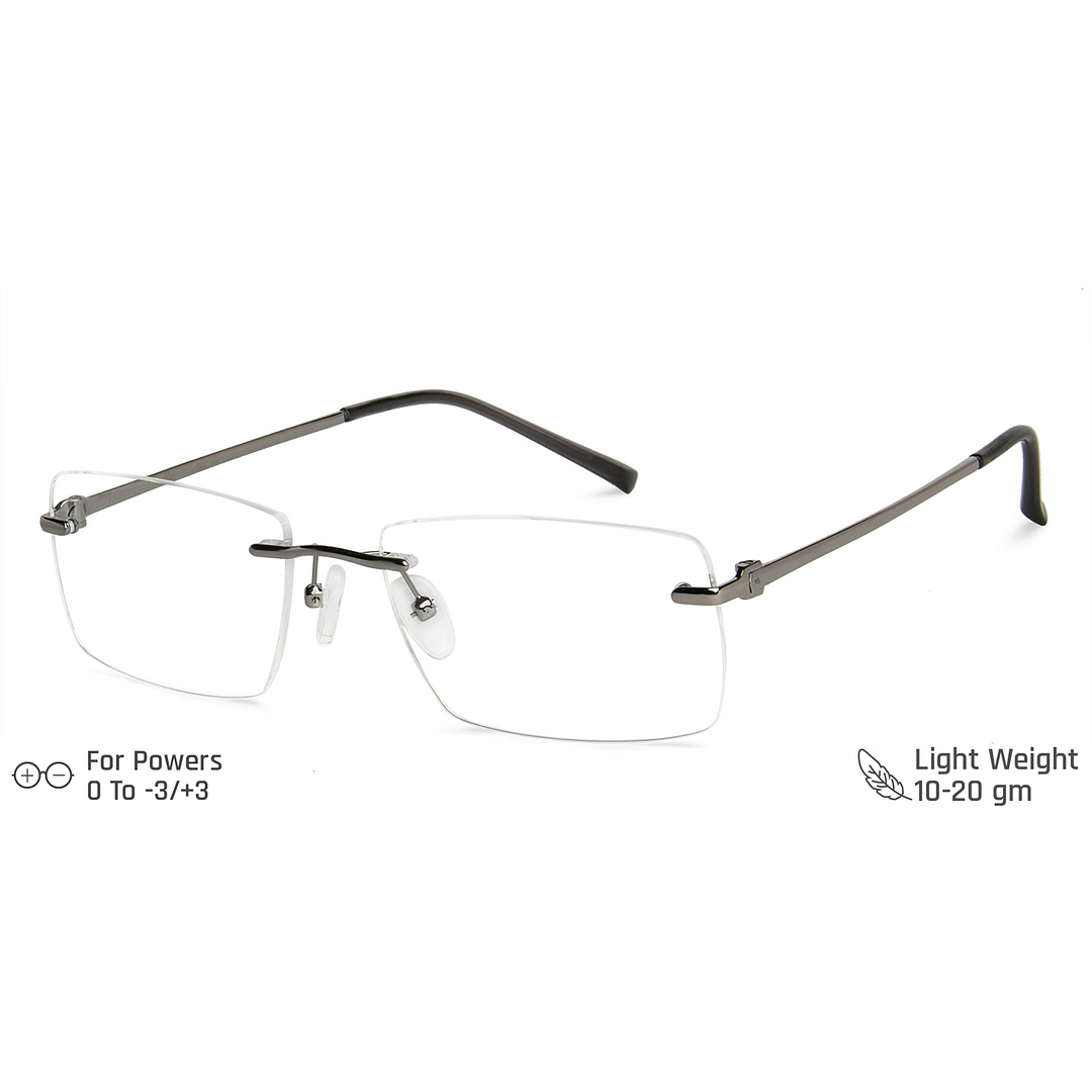 Vincent Chase Online Mid Gunmetal Rimless Rectangle right side