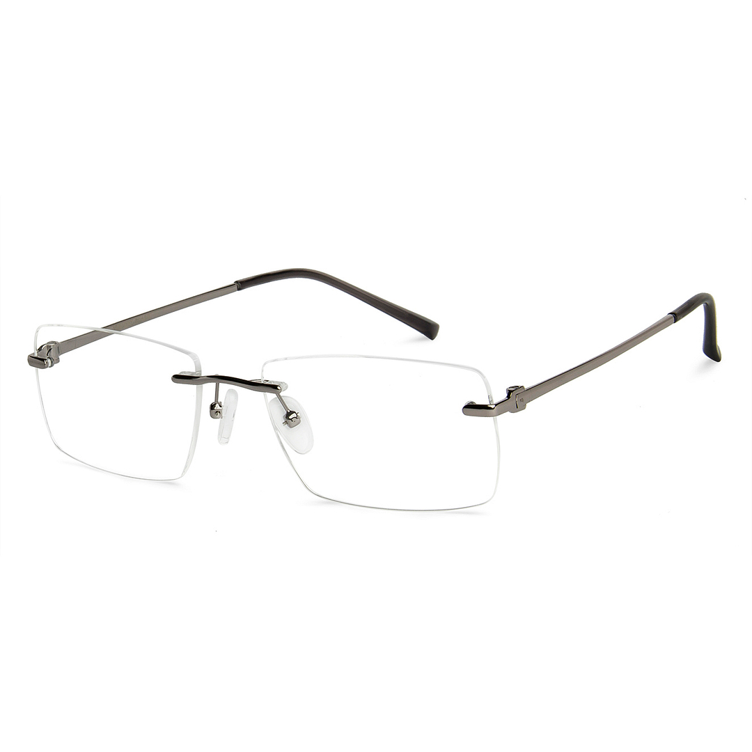 Vincent Chase Online Mid Gunmetal Rimless Rectangle left side