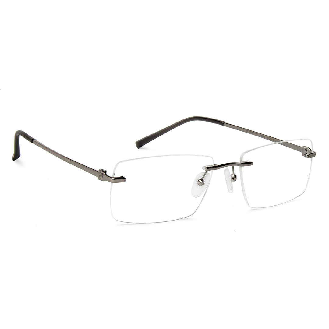 Vincent Chase Online Mid Gunmetal Rimless Rectangle left side