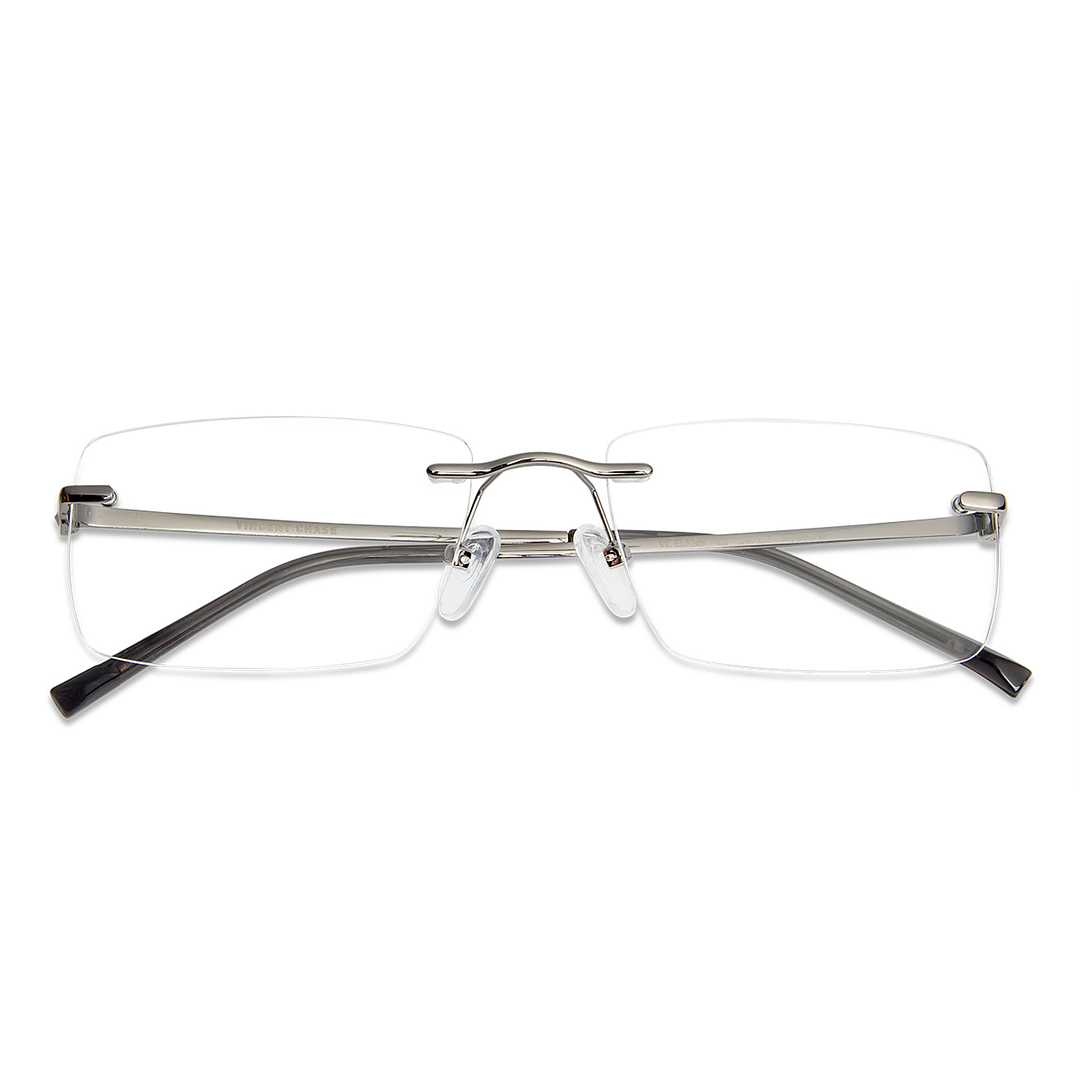 Vincent Chase Online Mid Gunmetal Rimless Rectangle right side