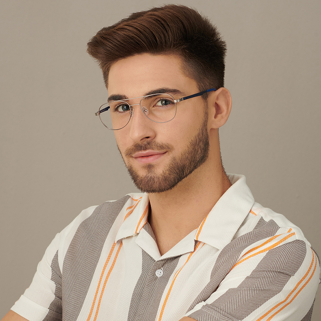 Lenskart Air Online Mid Gunmetal Full Rim Aviator left side