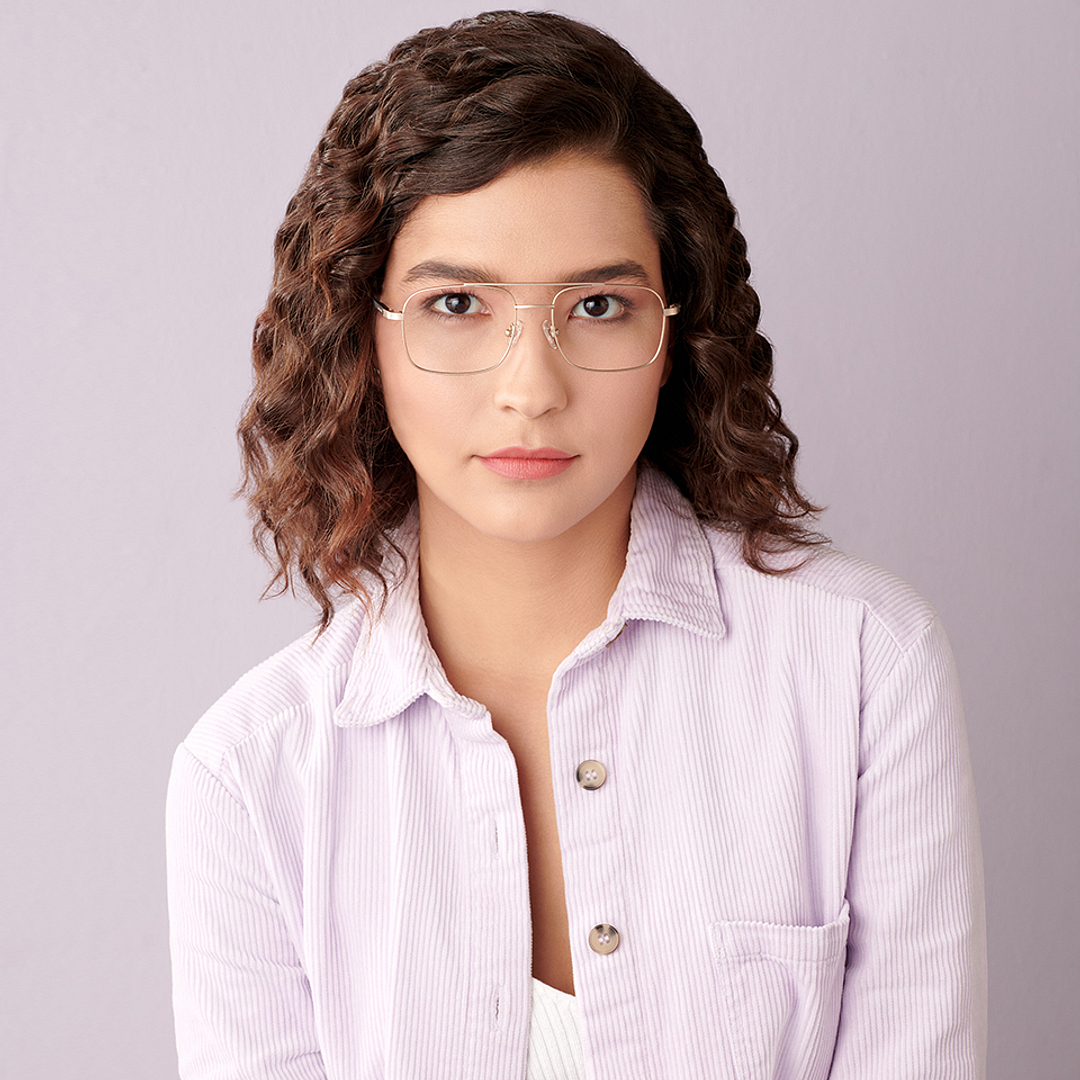 Lenskart Air Online Gold Full Rim Square right side