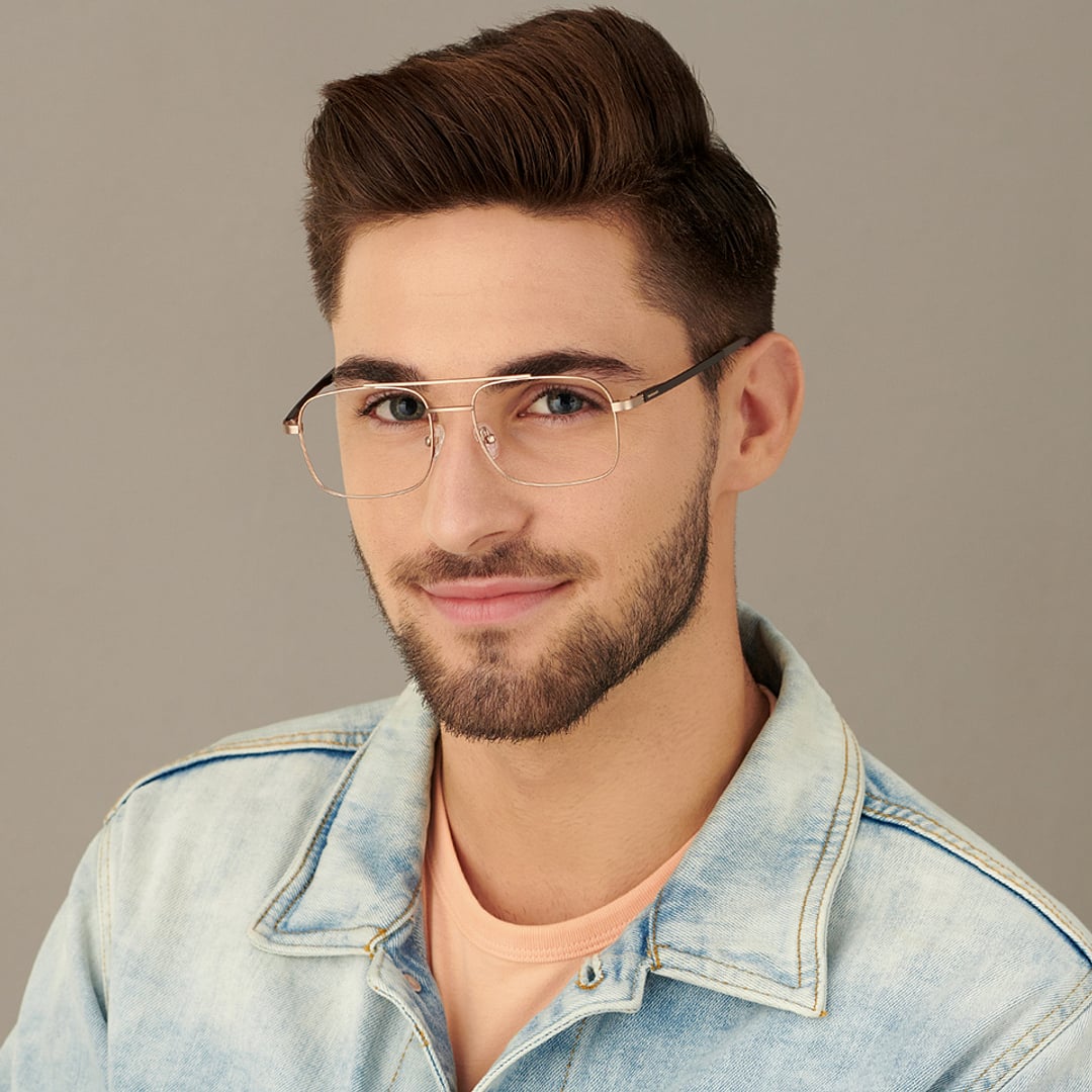 Lenskart Air Online Gold Full Rim Square left side