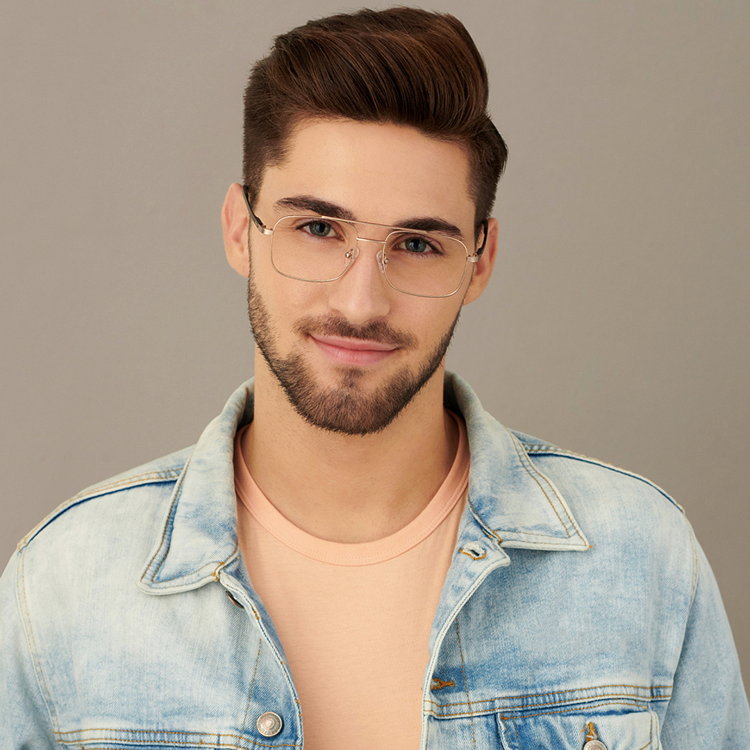 Lenskart Air Online Gold Full Rim Square right side