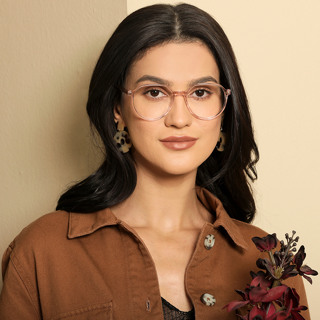 Vincent Chase Online Pink Transparent Full Rim Geometric left side