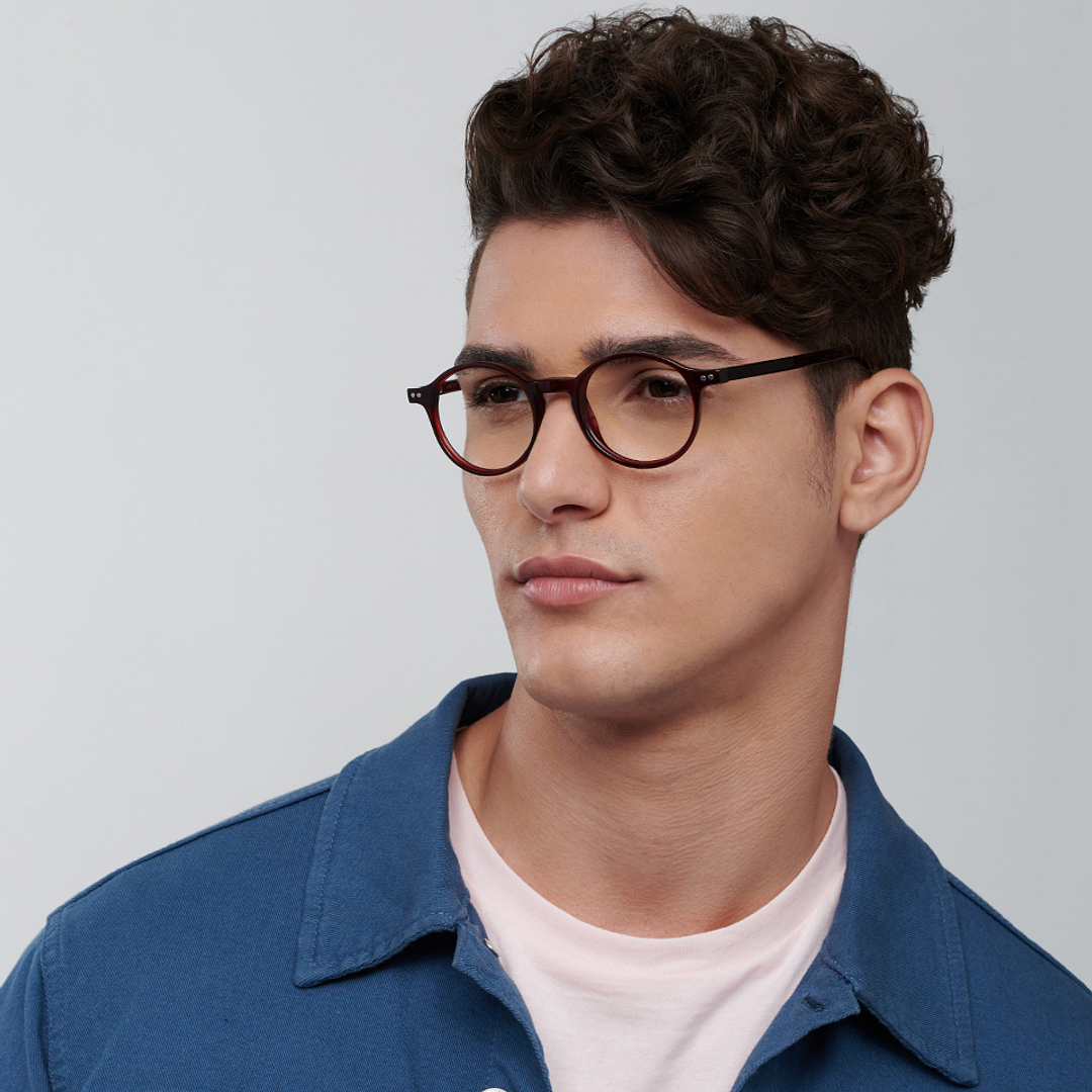 Vincent Chase Online Red Transparent Full Rim Round left side