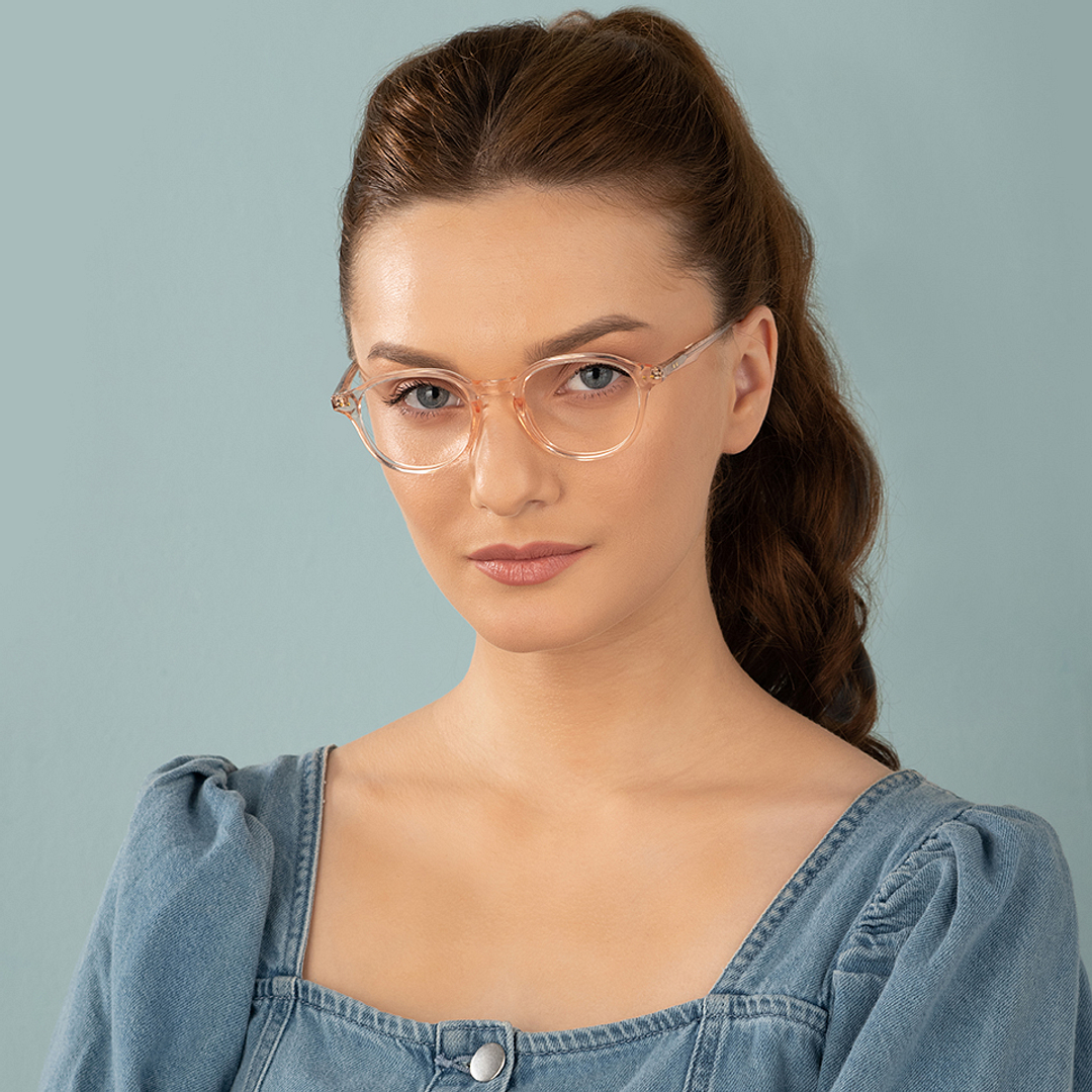 Vincent Chase Online Pink Transparent Full Rim Geometric left side