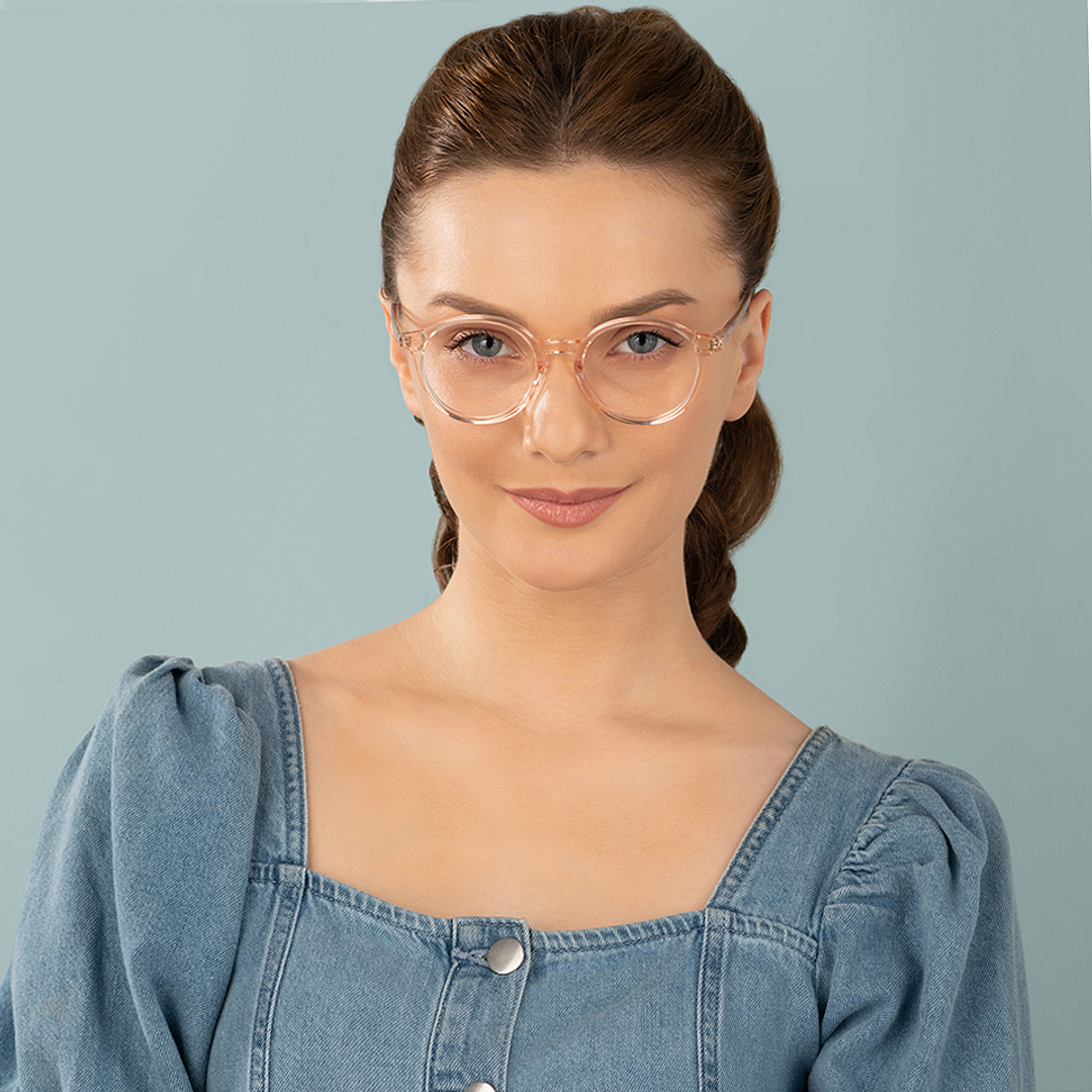 Vincent Chase Online Pink Transparent Full Rim Round left side