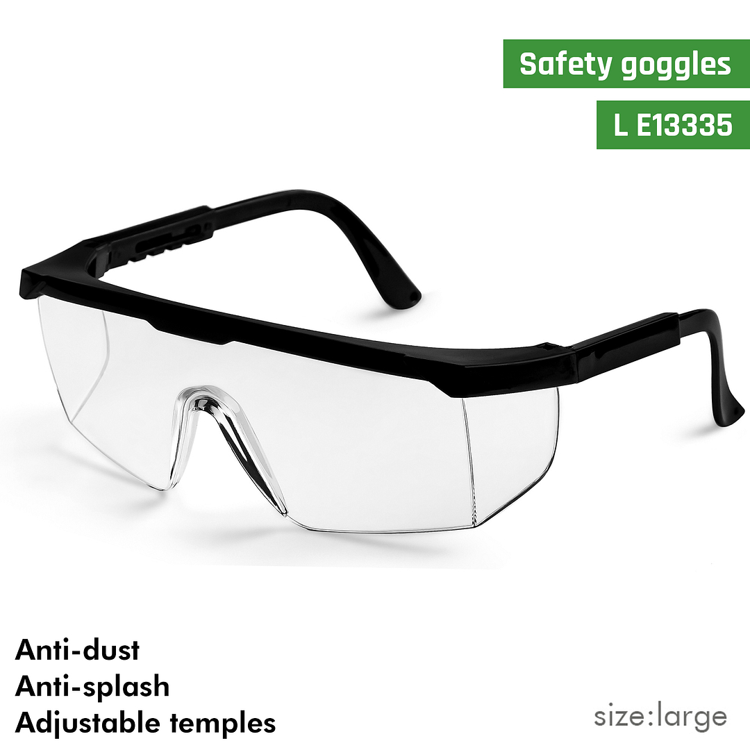 Lenskart Safety Goggles Black Transparent Half Rim Square  Size-150  Lenskart Safety Goggles L E13335-C1 left side