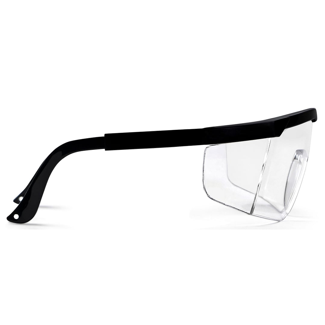 Lenskart Safety Goggles Black Transparent Half Rim Square  Size-150  Lenskart Safety Goggles L E13335-C1 right side