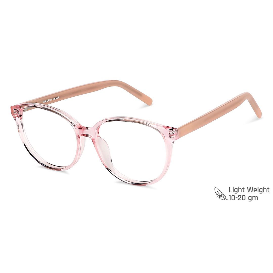 Vincent Chase Online Pink Transparent Full Rim Cat Eye right side