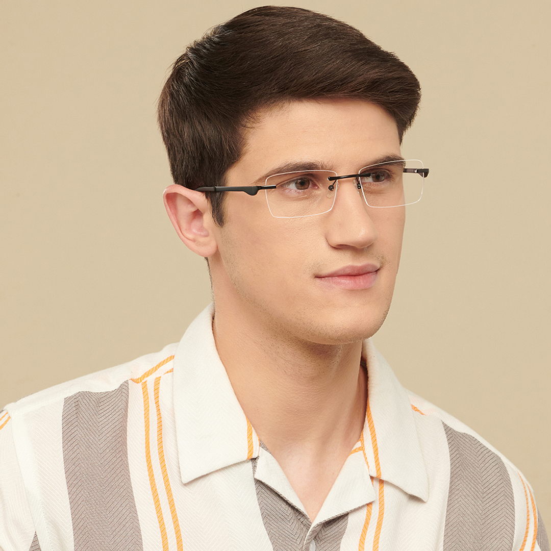 Vincent Chase Online Black Rimless Rectangle left side