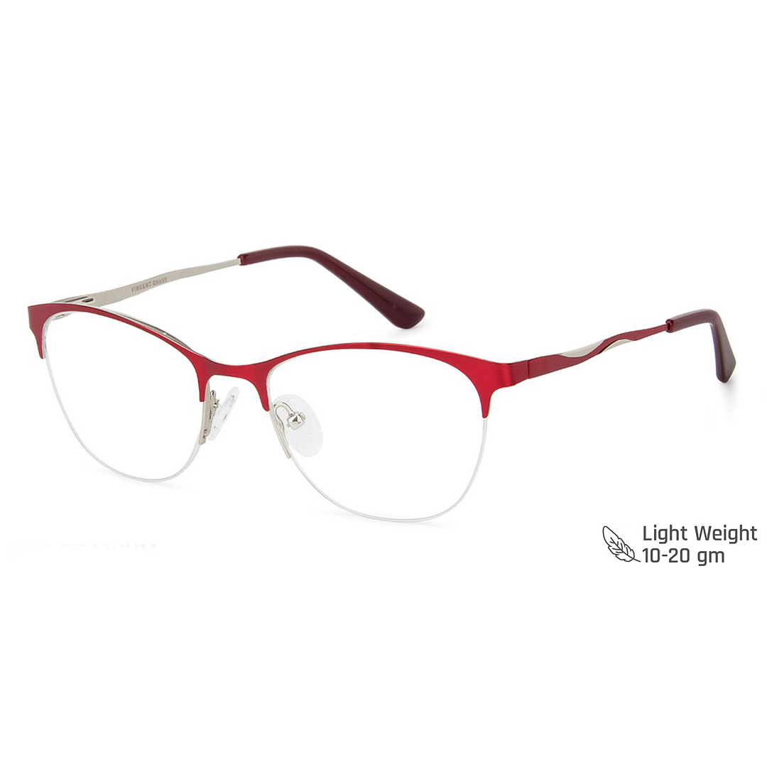Vincent Chase Online Red Half Rim Cat Eye right side