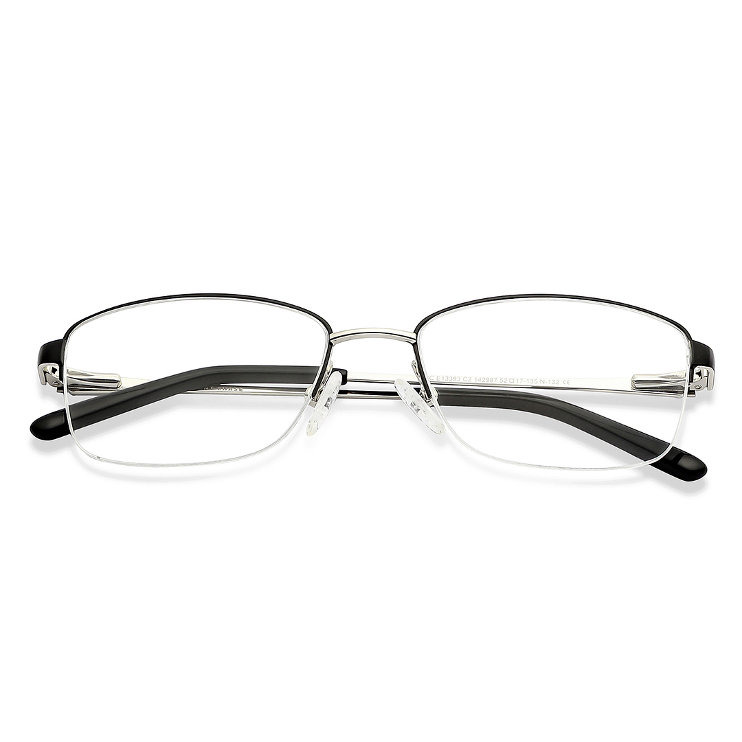 Vincent Chase Silver Half Rim Cat Eye left side