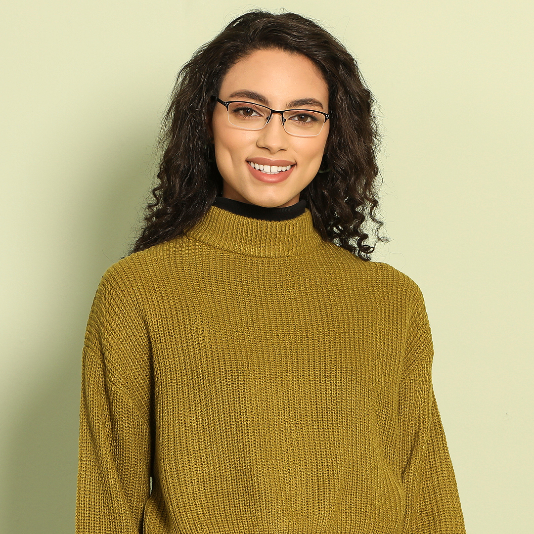 Vincent Chase Black Half Rim Rectangle right side