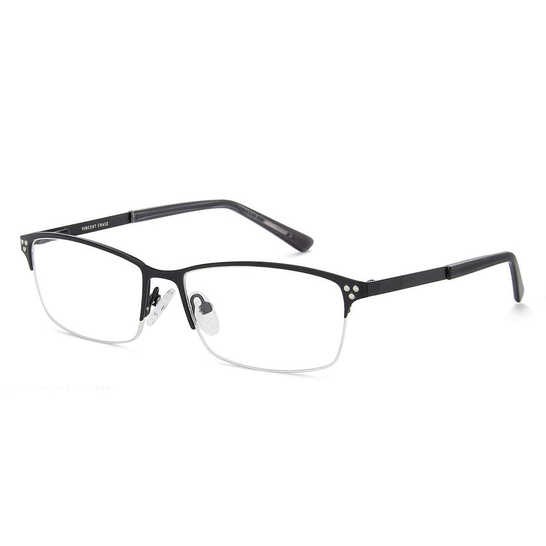 Vincent Chase Black Half Rim Rectangle left side