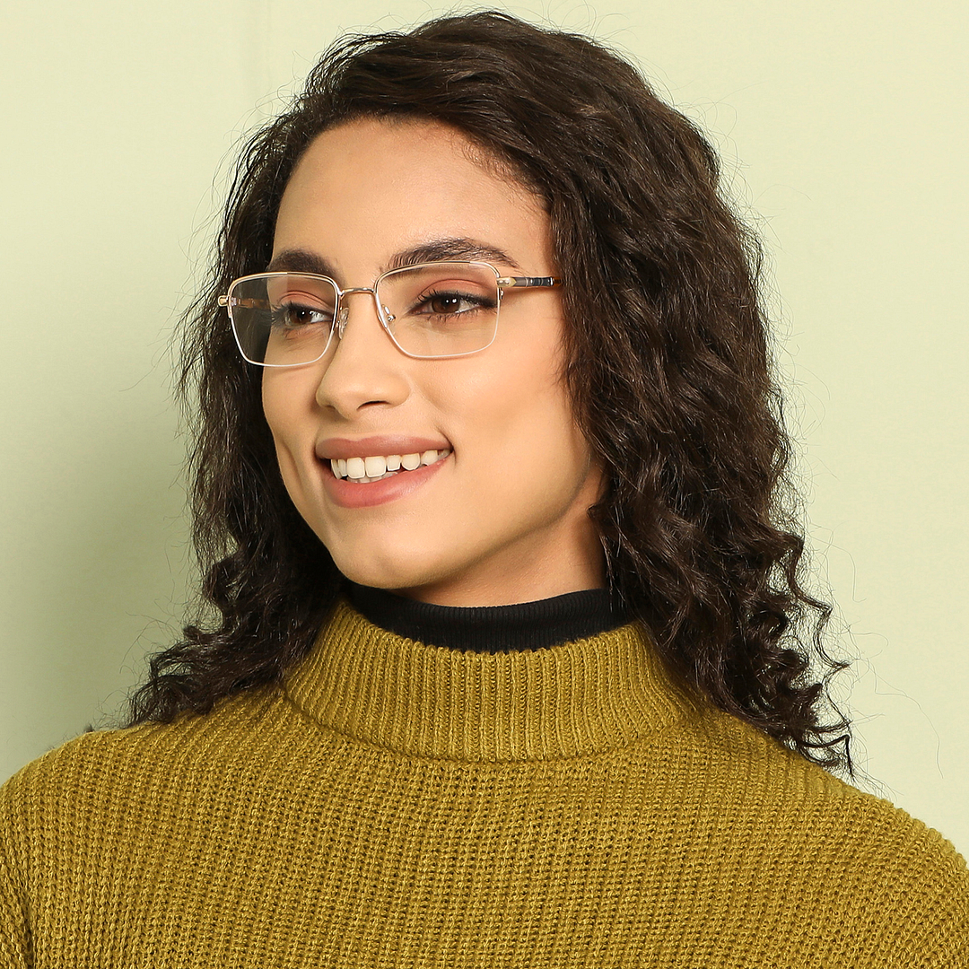 Vincent Chase Online Gold Half Rim Rectangle right side