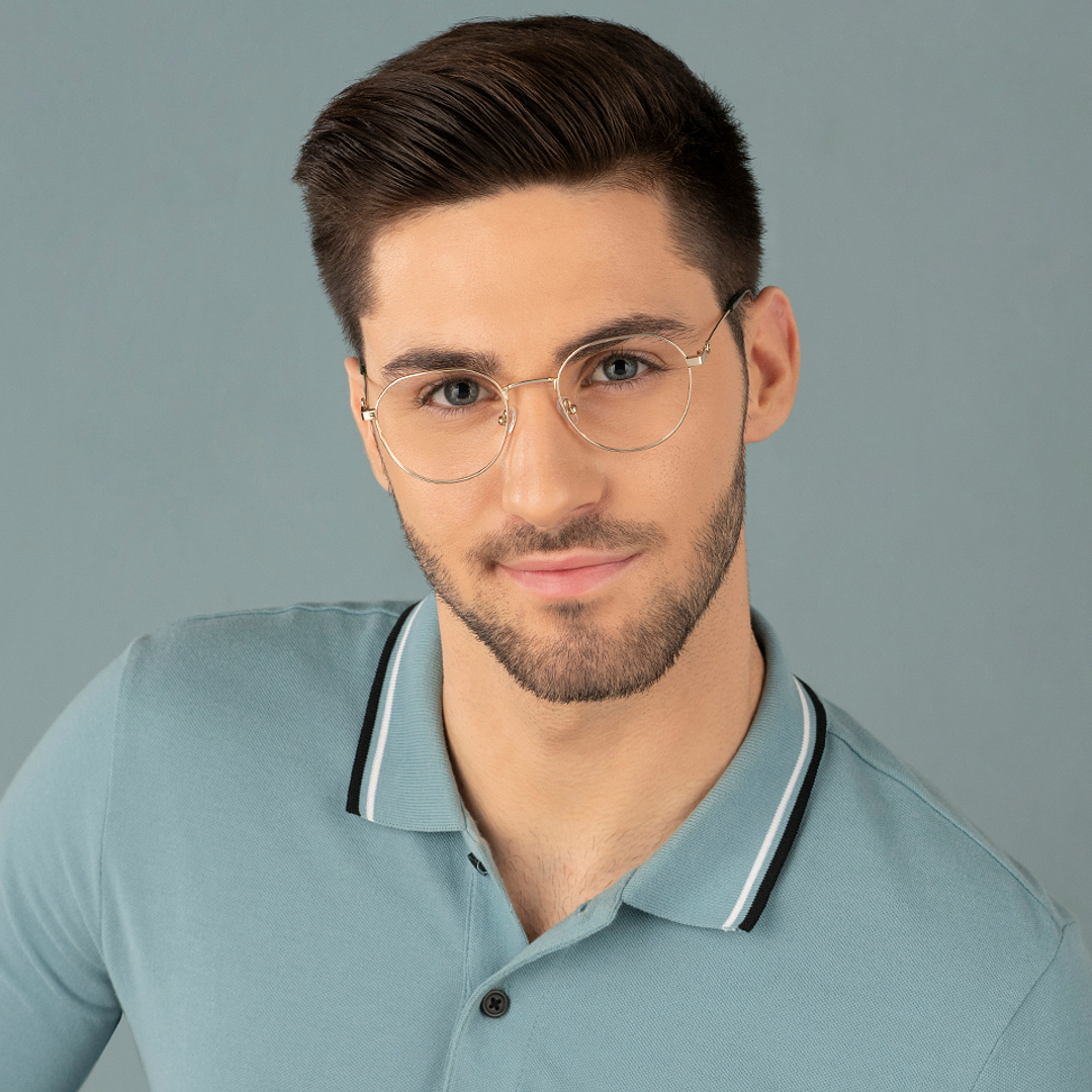 Vincent Chase Online Gold Full Rim Geometric left side