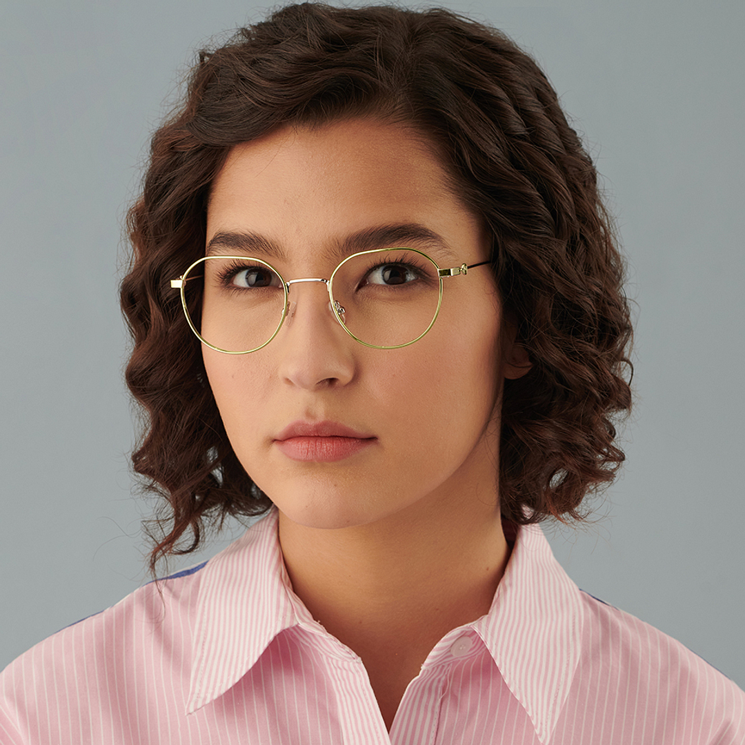 Vincent Chase Online Gold Full Rim Geometric left side