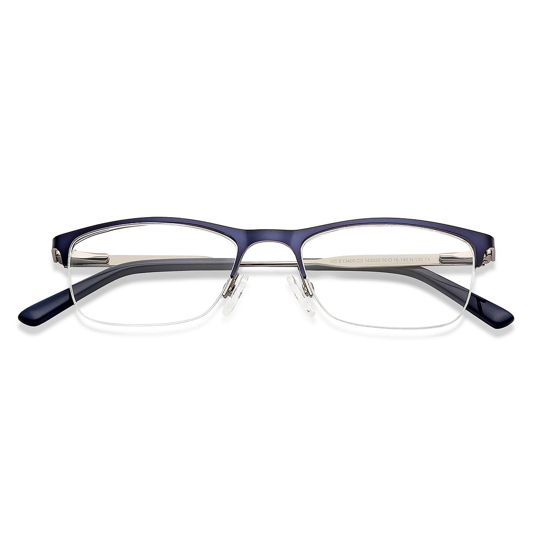 Vincent Chase Sky Blue Half Rim Rectangle left side