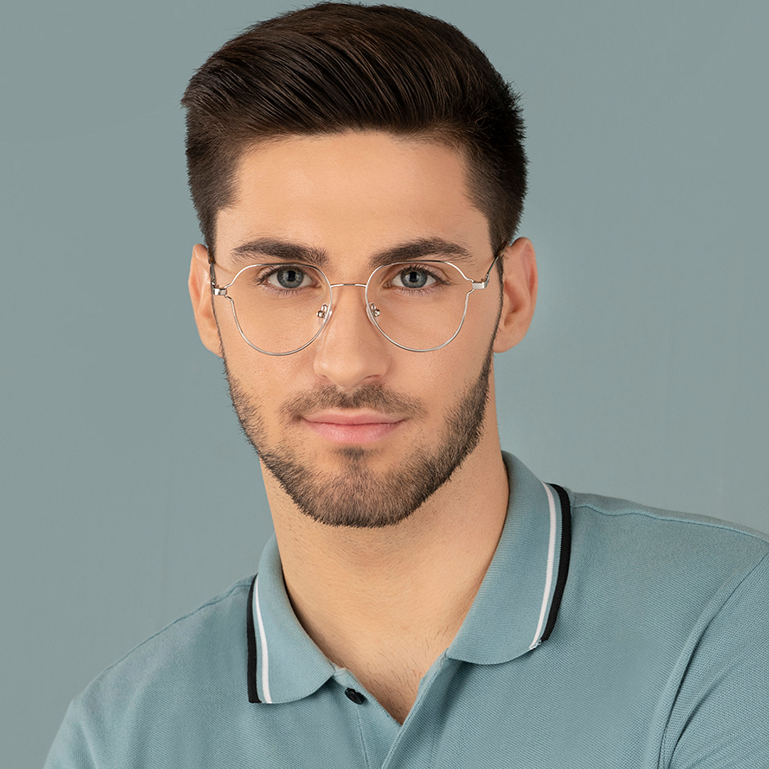 Vincent Chase Online Silver Full Rim Geometric left side