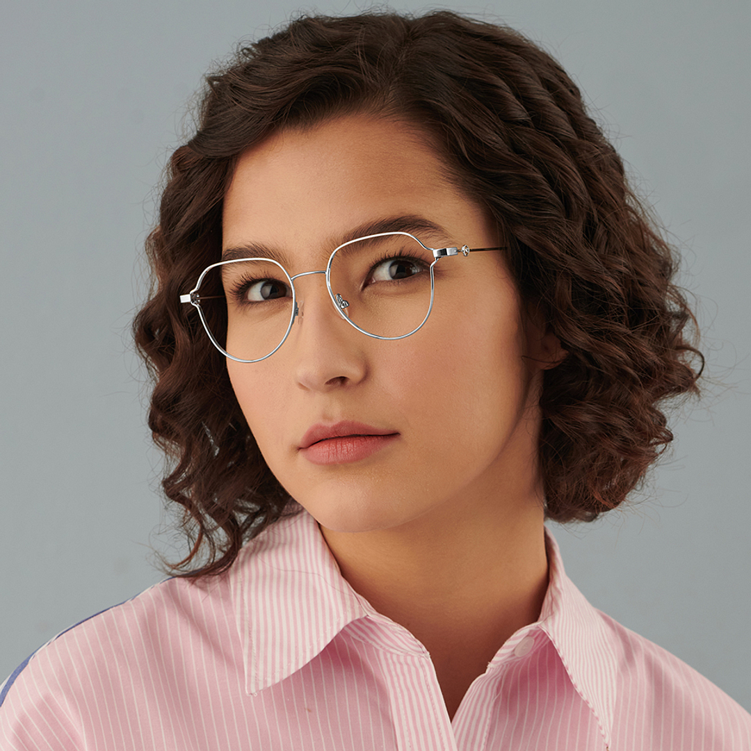 Vincent Chase Online Silver Full Rim Geometric left side