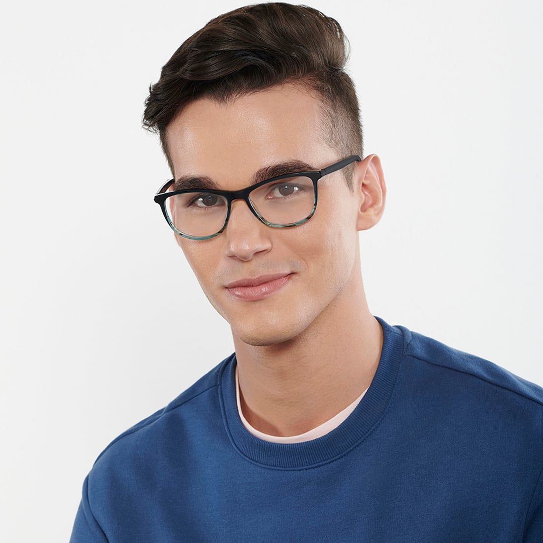Vincent Chase Sky Blue Full Rim Rectangle left side