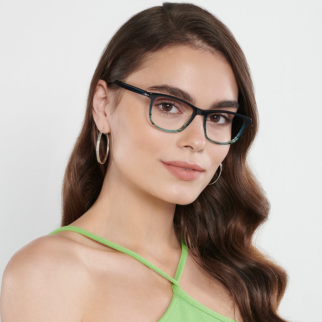 Vincent Chase Sky Blue Full Rim Rectangle left side