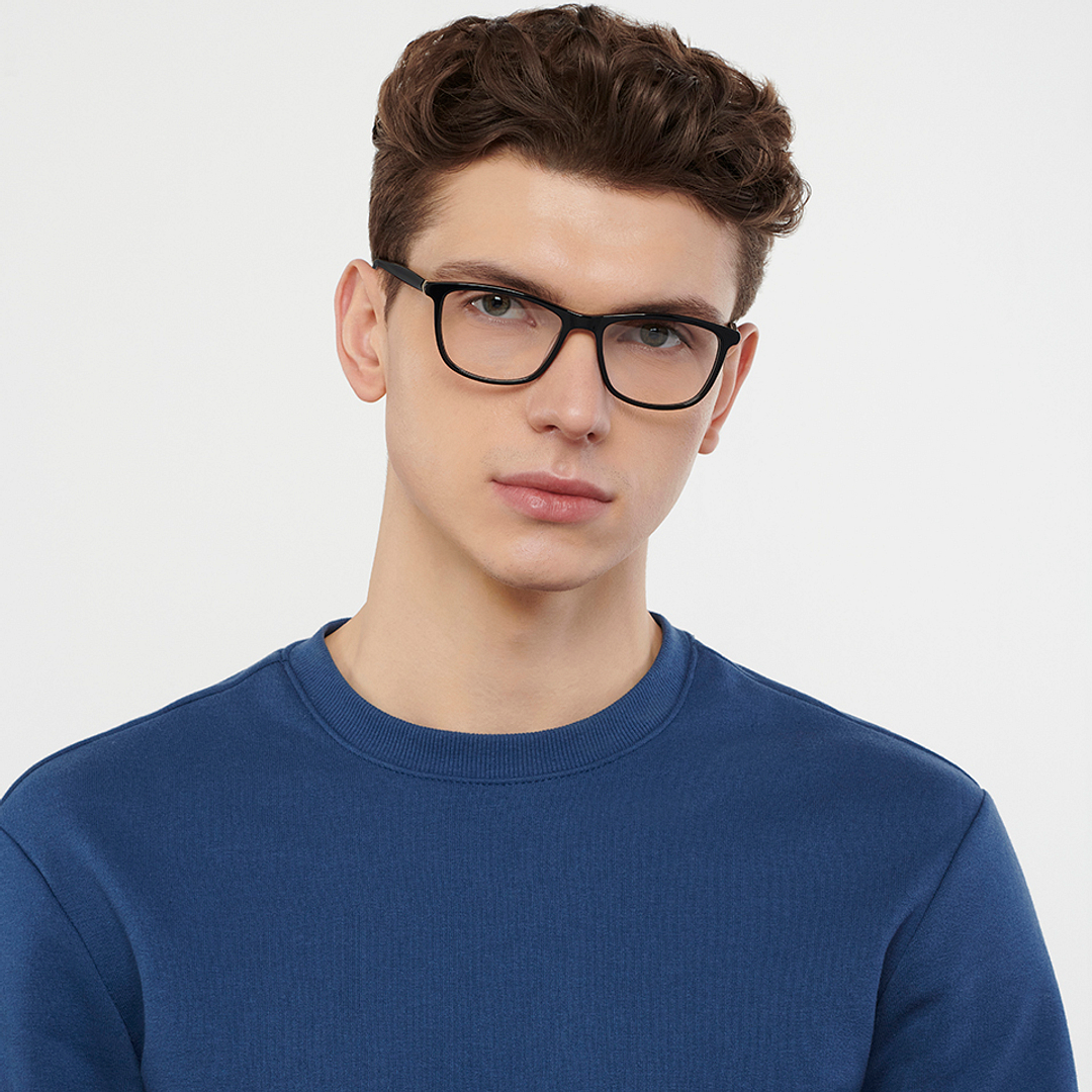 Vincent Chase Black Full Rim Rectangle left side