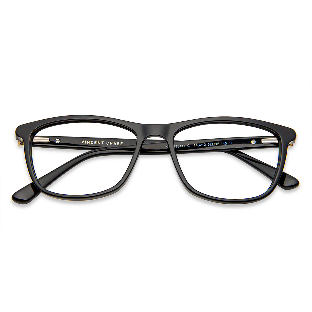 Vincent Chase Black Full Rim Rectangle left side