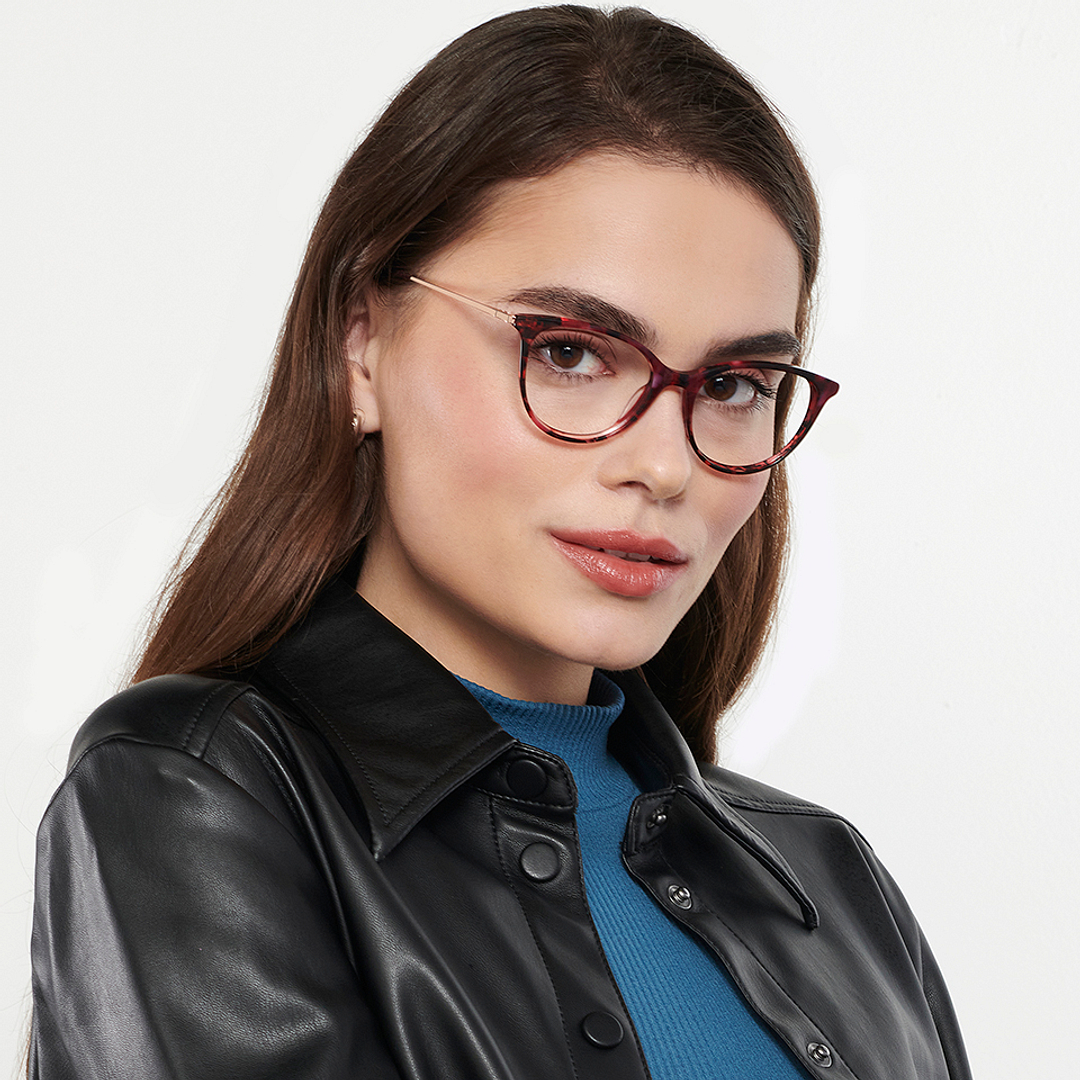 Vincent Chase Red Full Rim Cat Eye left side