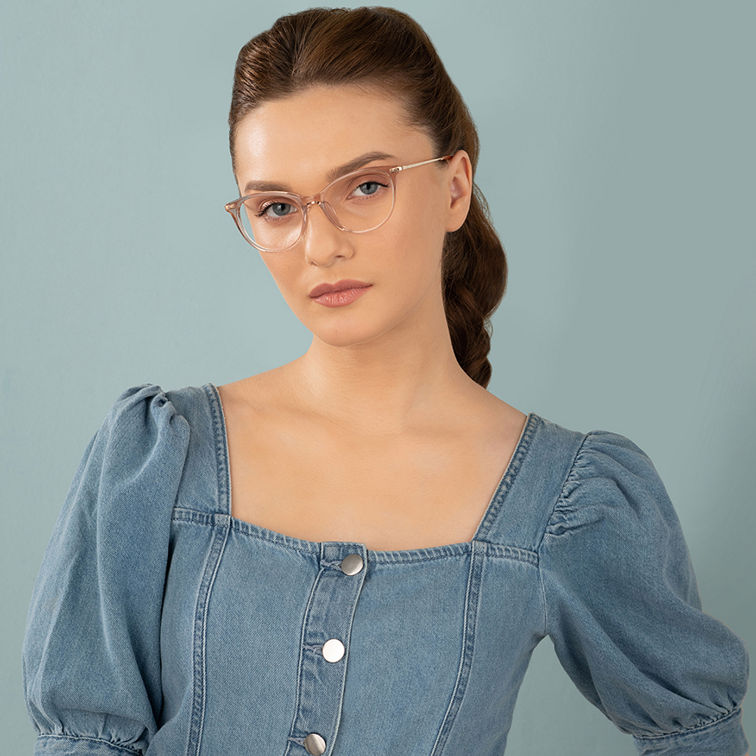 Vincent Chase Online Pink Transparent Full Rim Cat Eye right side
